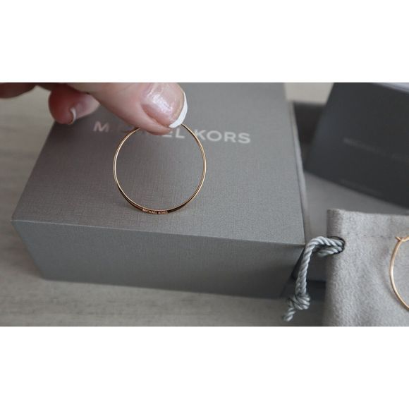 Michael Kors MKC1409AA Women's Small Gold Ultrathin Whisper Hoop Earrings $95 - Picture 7 of 7